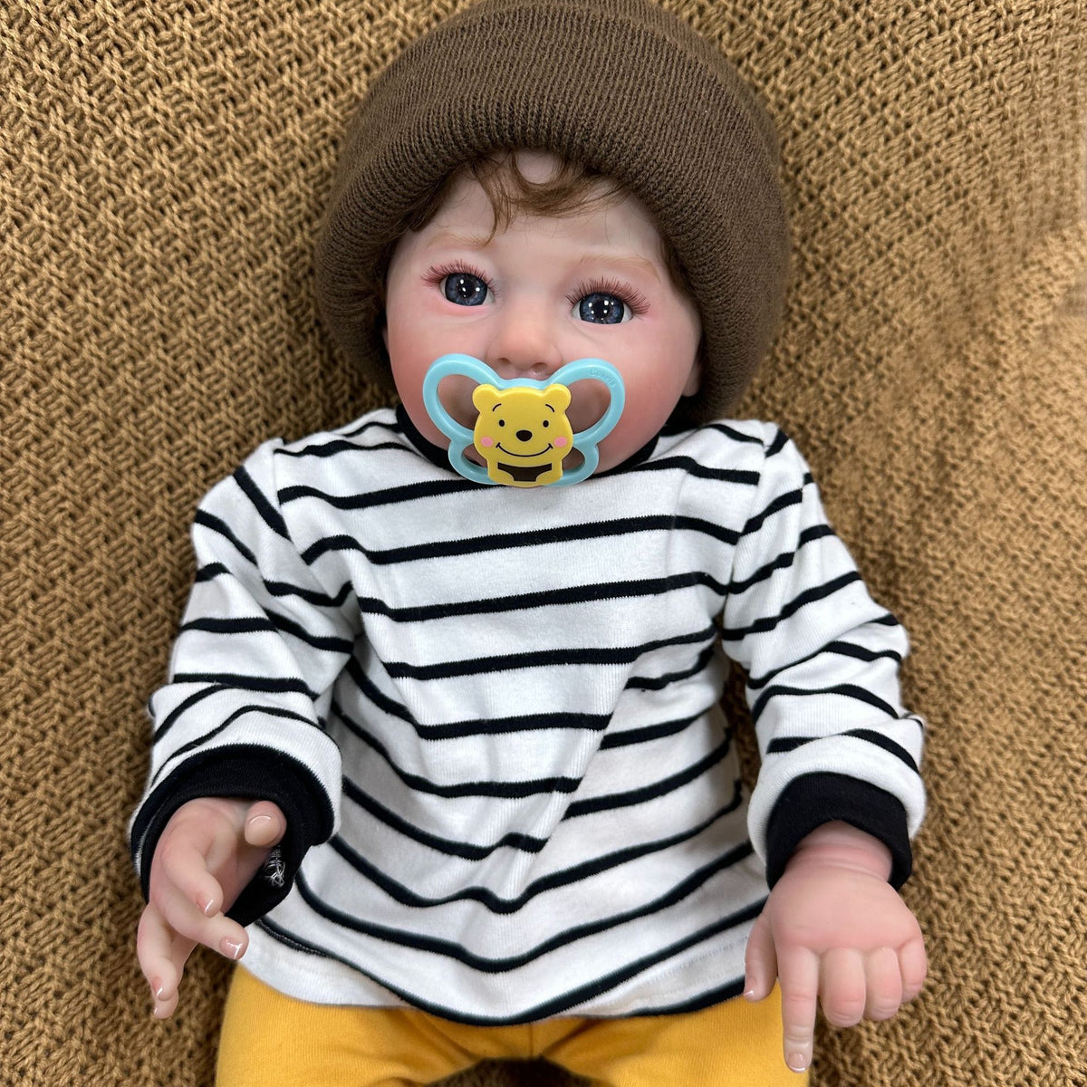 50 cm Reborn Babypuppe mit weichem Stoffkörper, lebensechte Neugeborenen-Spielpuppe für Mädchen