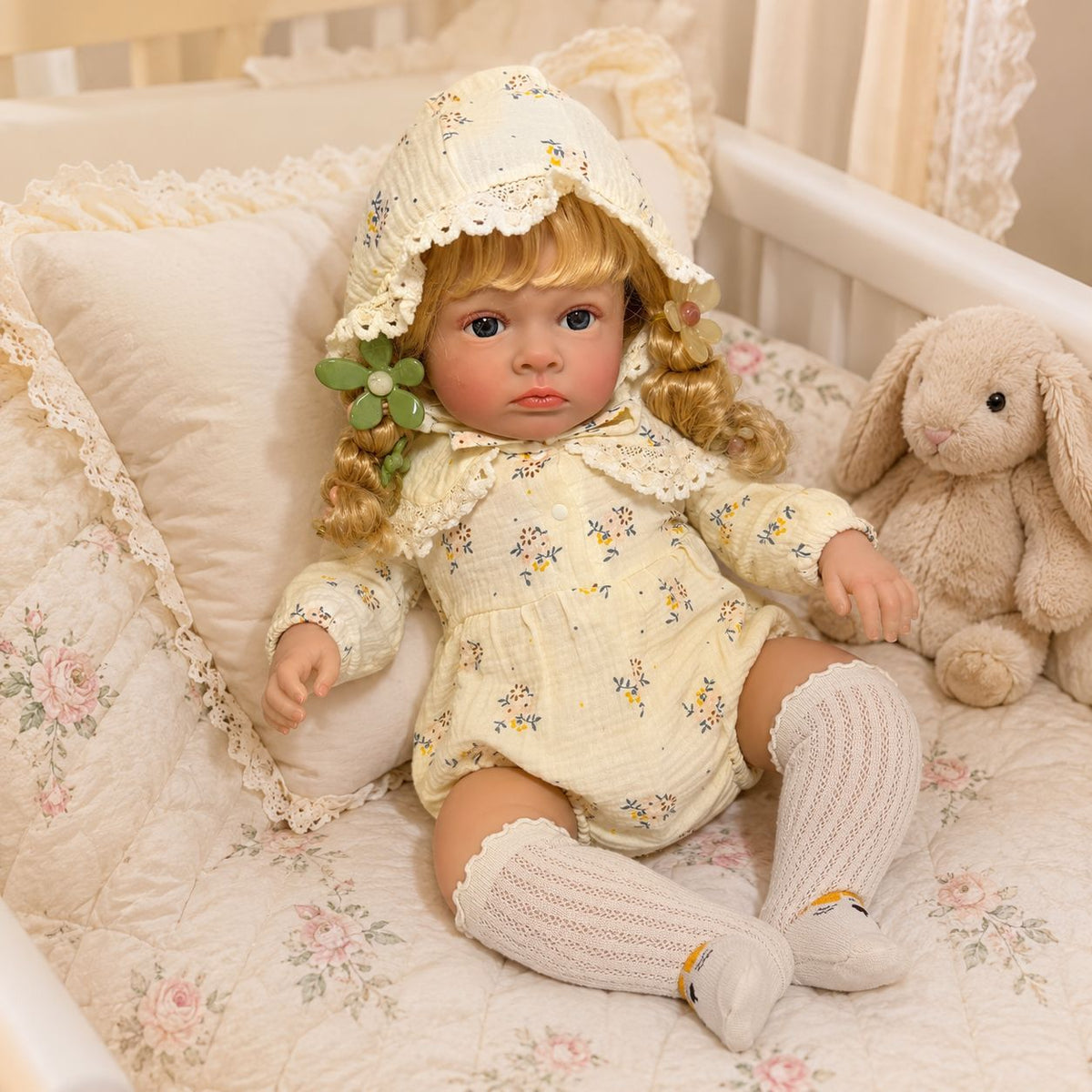 Realistisch aussehende 24-Zoll-Puppe mit Stoffkörper, warmer Spielgefährte für Kinder und erwachsene Puppenliebhaber für besondere Geschenkmomente