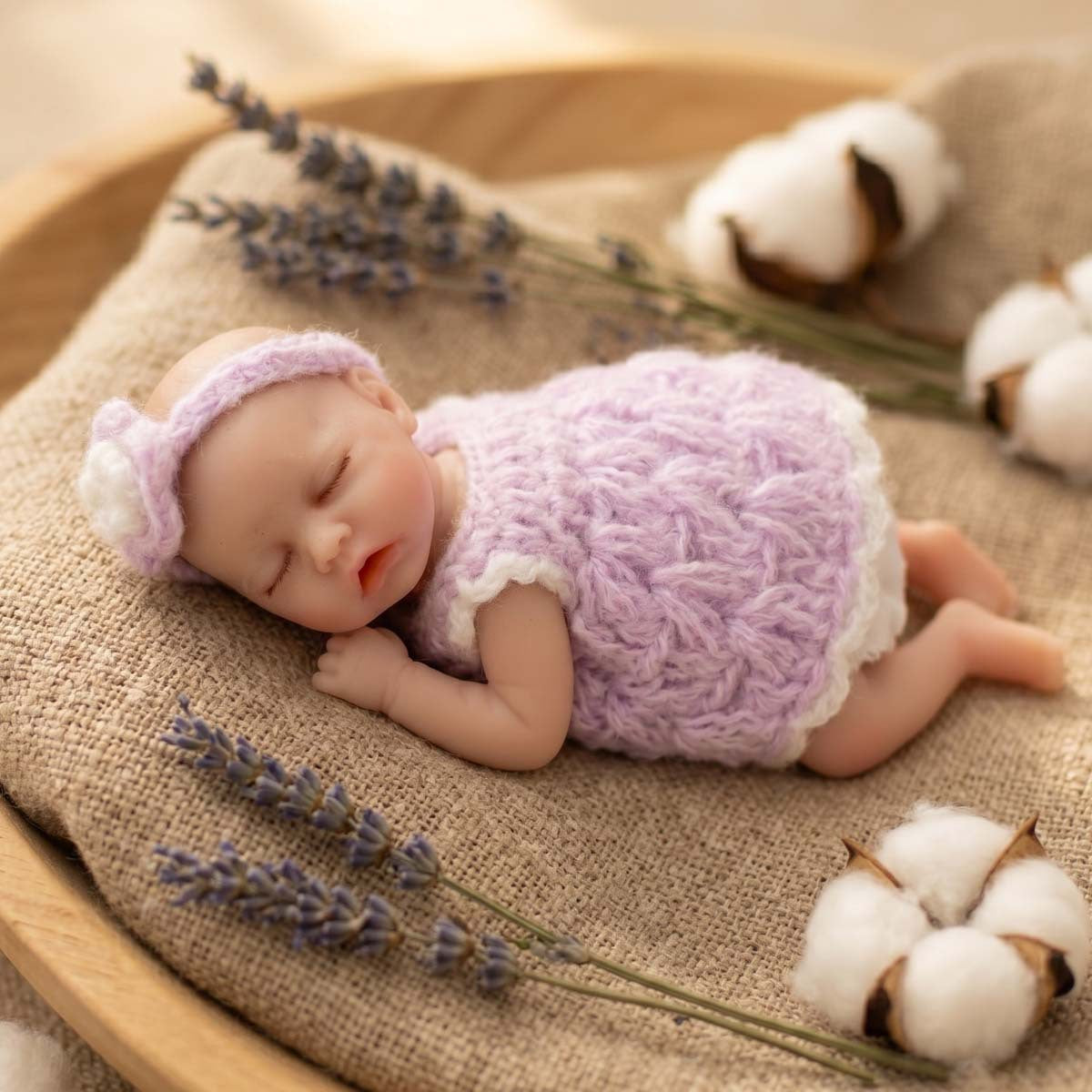 6-Zoll-Handflächen-Reborn-Babypuppe aus massivem Silikon, realitätsnahes, dehnbares Kinderspielzeug als Geschenk und Sammlerstück
