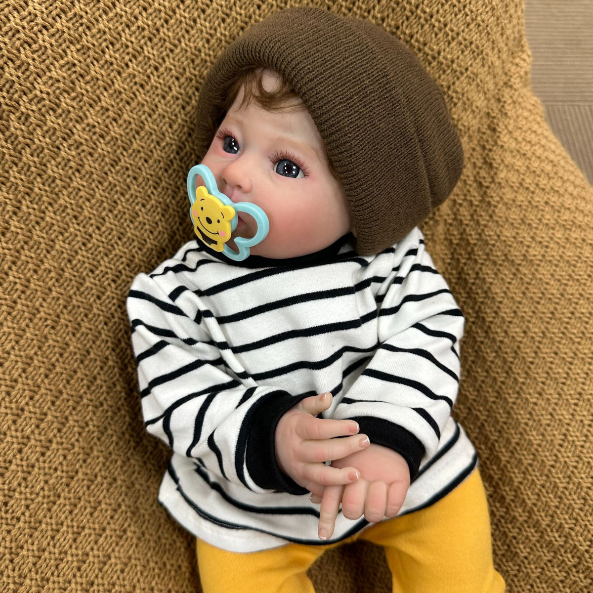50 cm Reborn Babypuppe mit weichem Stoffkörper, lebensechte Neugeborenen-Spielpuppe für Mädchen