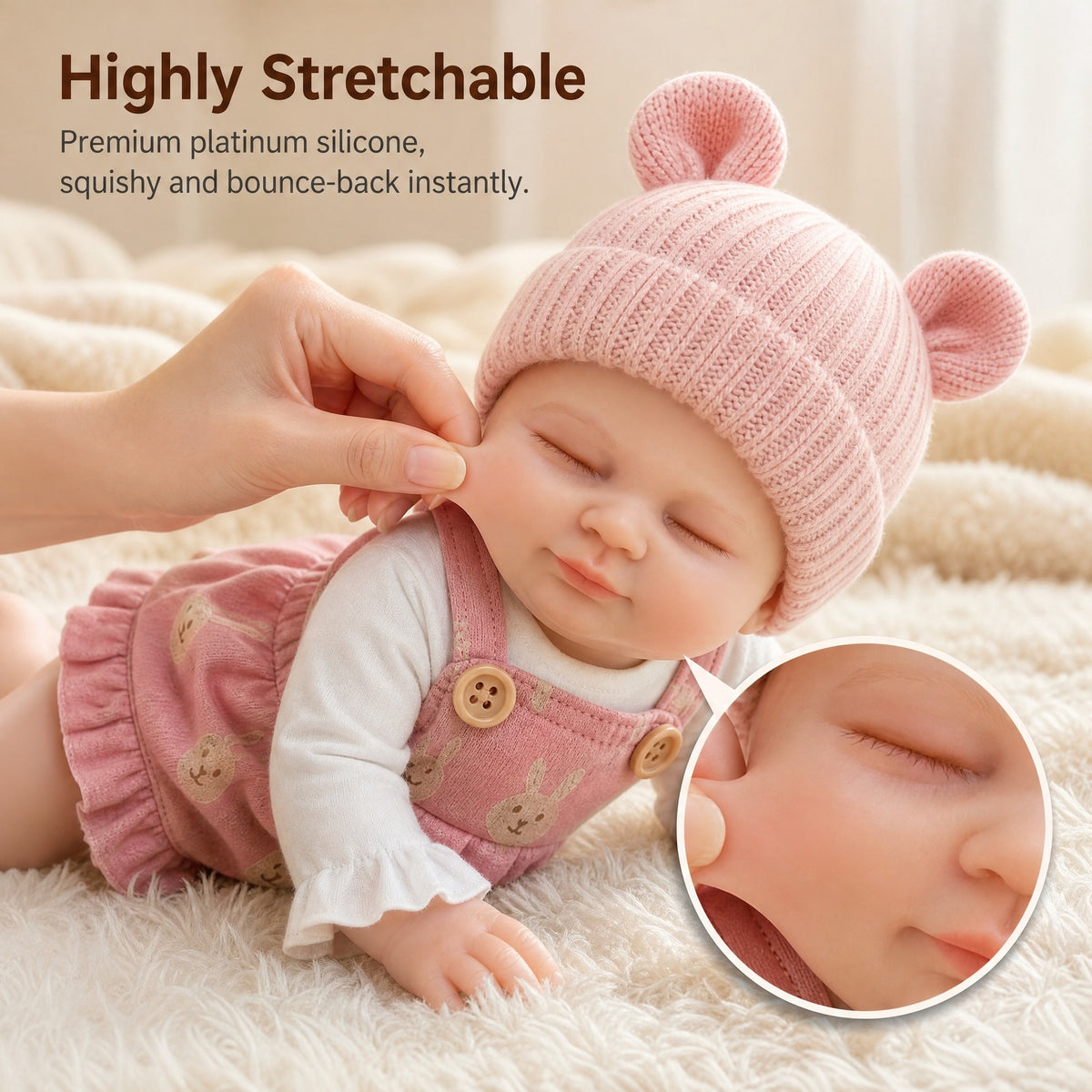 13 inch Q-elastic solid smile baby simulation doll for children to give to children for Christmas and collectable solid silicone