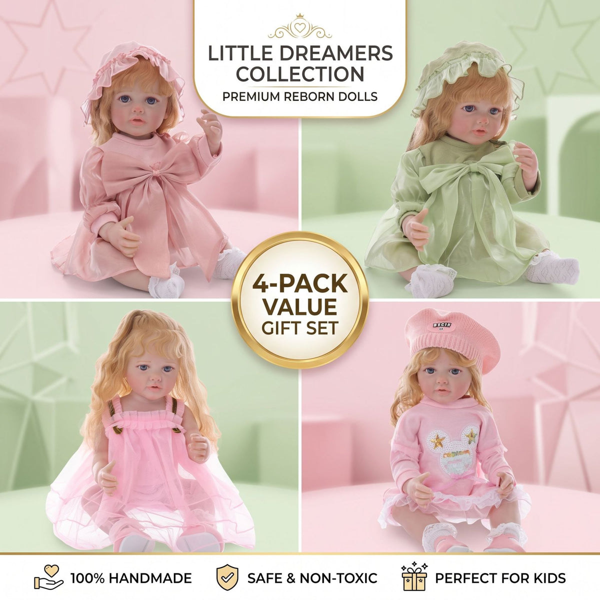 Ultrarealistische 22-Zoll Reborn-Neugeborenenpuppe mit Ganzkörper-Vinyl, weiche bewegliche Gliedmaßen, sichere Begleiterpuppe für Kinder