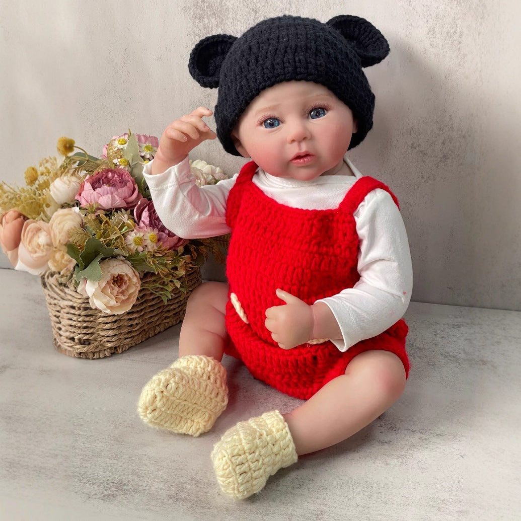 50 cm 3D-Reborn-Puppe aus Vollvinyl mit realistischer Hautfarbe, Geschenk für Kinder
