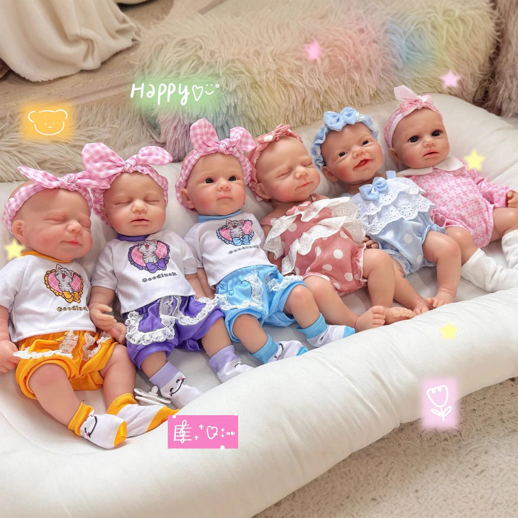 13-Zoll Reborn-Puppe aus Vollsilikon, handgefertigt mit Adertextur, Säuglingspuppe für Ausstellung & Sammlung