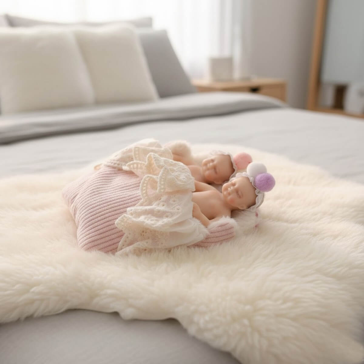 Lebensechte Silikon-Reborn-Zwillingsbabypuppe 4 Zoll