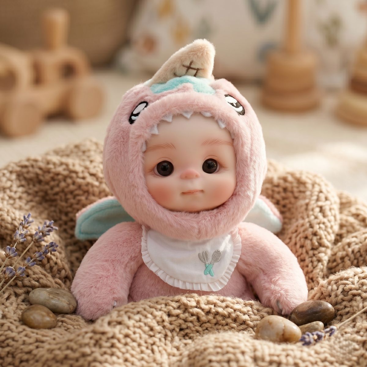 15 cm Vinyl-Plüschpuppenanhänger, Spielzeugpuppe mit simuliertem Babygesicht, 6 Zoll