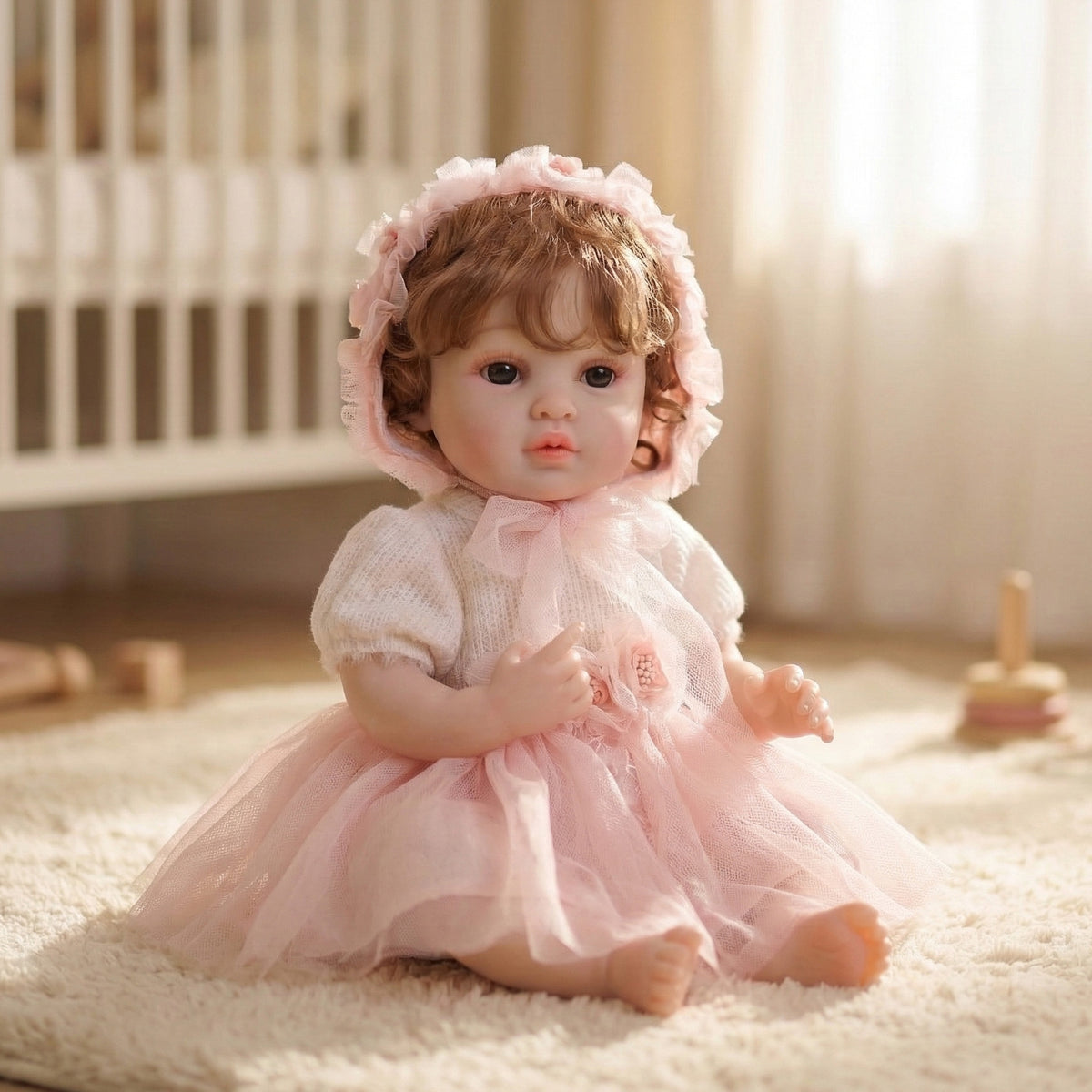 50 cm Reborn-Puppe, implantiertes Haar, Ganzkörper-Vinyl-Reborn-Puppe, aufwendig handbemalt, 3D-Anziehpuppe als Geschenk und Sammlerstück