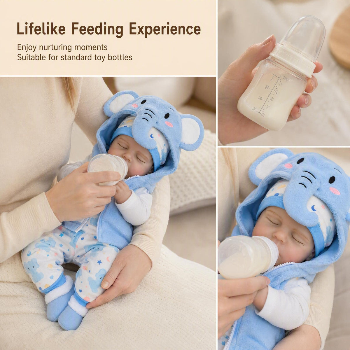 16 inch Silicone Simulation Baby Doll Reborn Emotional Comfort Doll Rubber Companion Doll for Kids