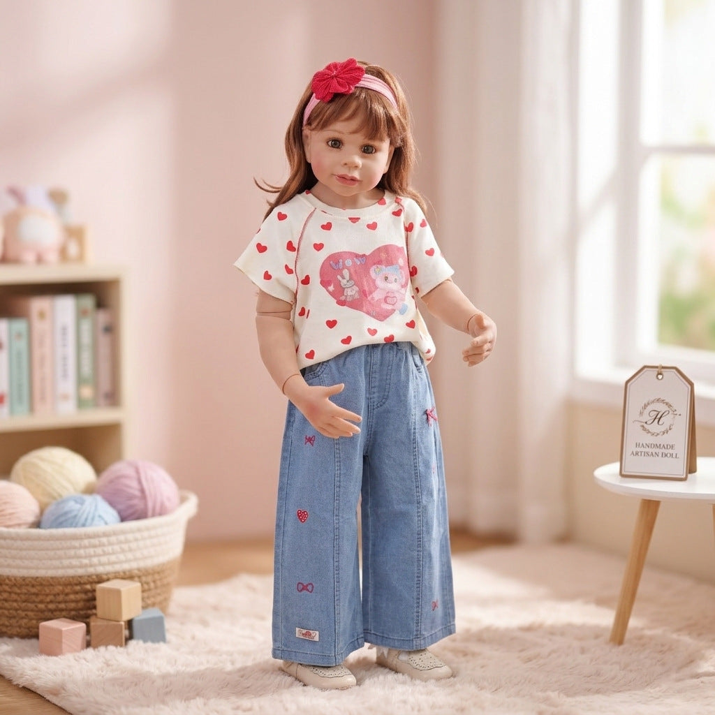 100 cm große 4-6-jährige Mädchenpuppe, hochrealistische BJD-Gelenkpuppe