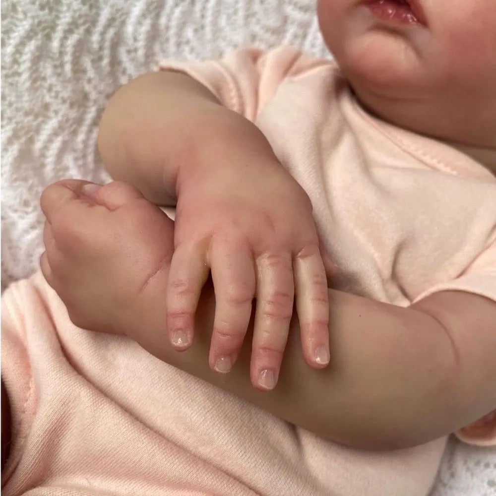 19 Zoll lebensechte Reborn-Babypuppe für Mädchen, handgefertigte Puppe aus Vollvinyl, realistisches Neugeborenen-Spielzeug für Kinder
