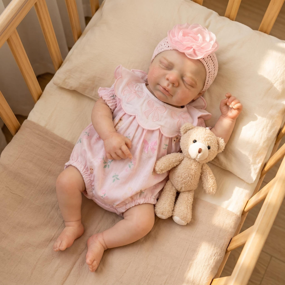 46 cm große Spielpuppe aus Vollsilikon mit süßem Thema, authentischen Baby-Merkmalen, perfekt für Geburtstagsmeilensteine und die Feiertage