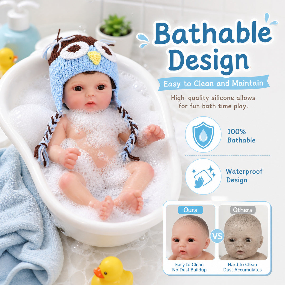 16 Zoll lebensechte, handgefertigte Reborn-Babypuppe, Vollsilikon-Baby, 3D-echte Haut, Kinderspielzeug, Geschenk für Mädchen