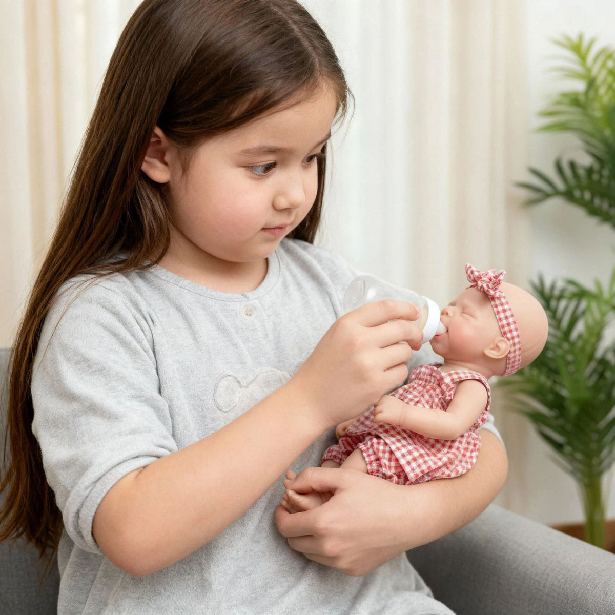 12-Zoll Vollsilikon Reborn-Puppe rosa karierte Pascale Simulationsspielzeug-Puppe