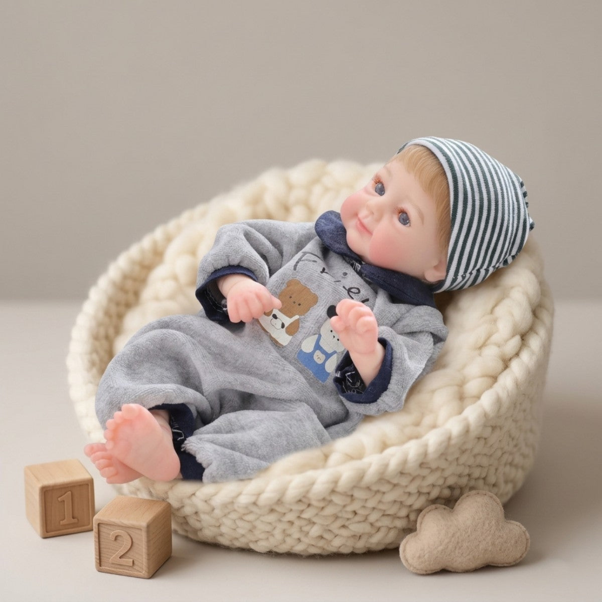 12 Zoll 30 cm Reborn-Babypuppe aus massivem Silikon