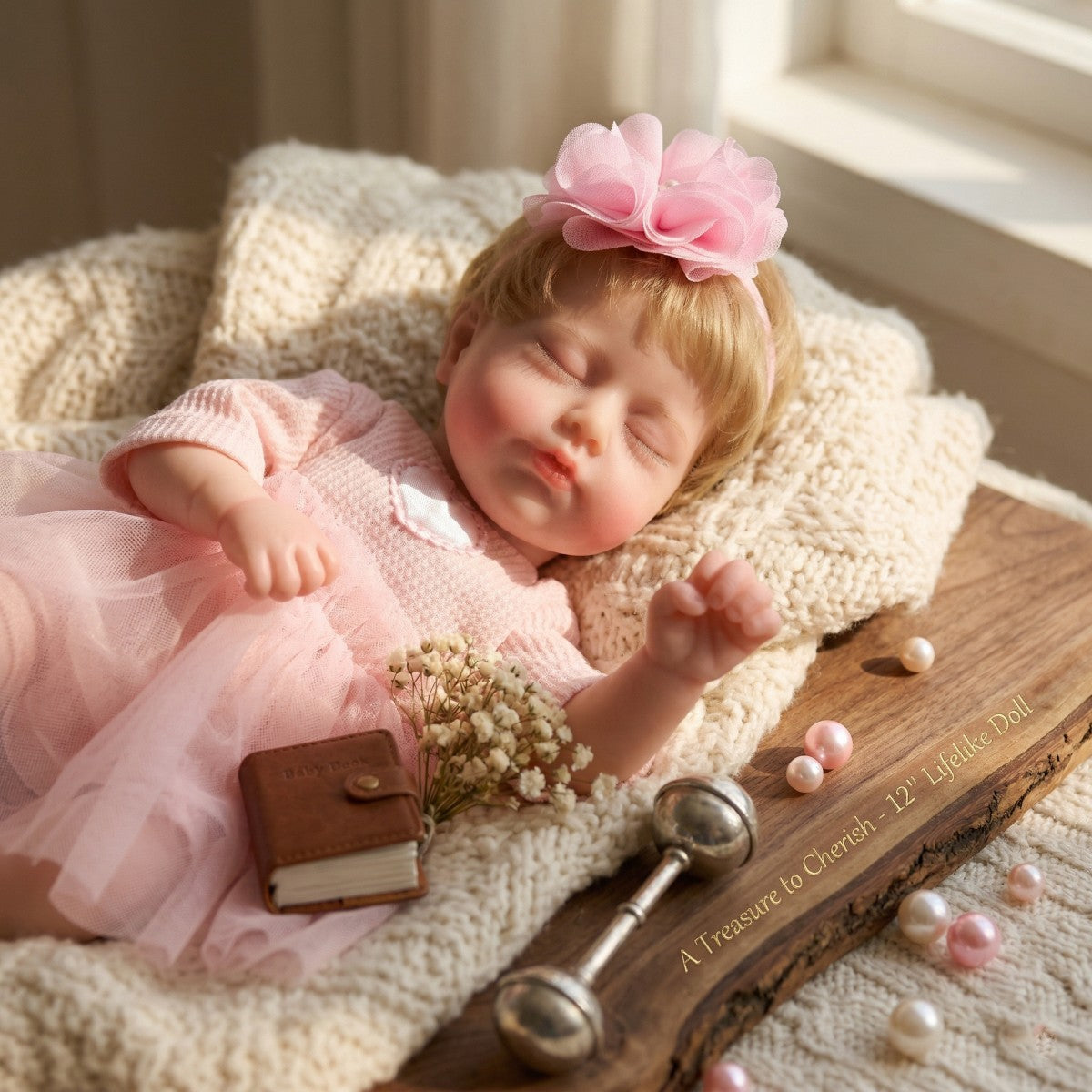 12-Zoll-Vollsilikon-Simulationsbaby, 30 cm Reborn-Puppe, realistisch knetbar, angenehme Haptik, geschlossene Augen, dehnbar