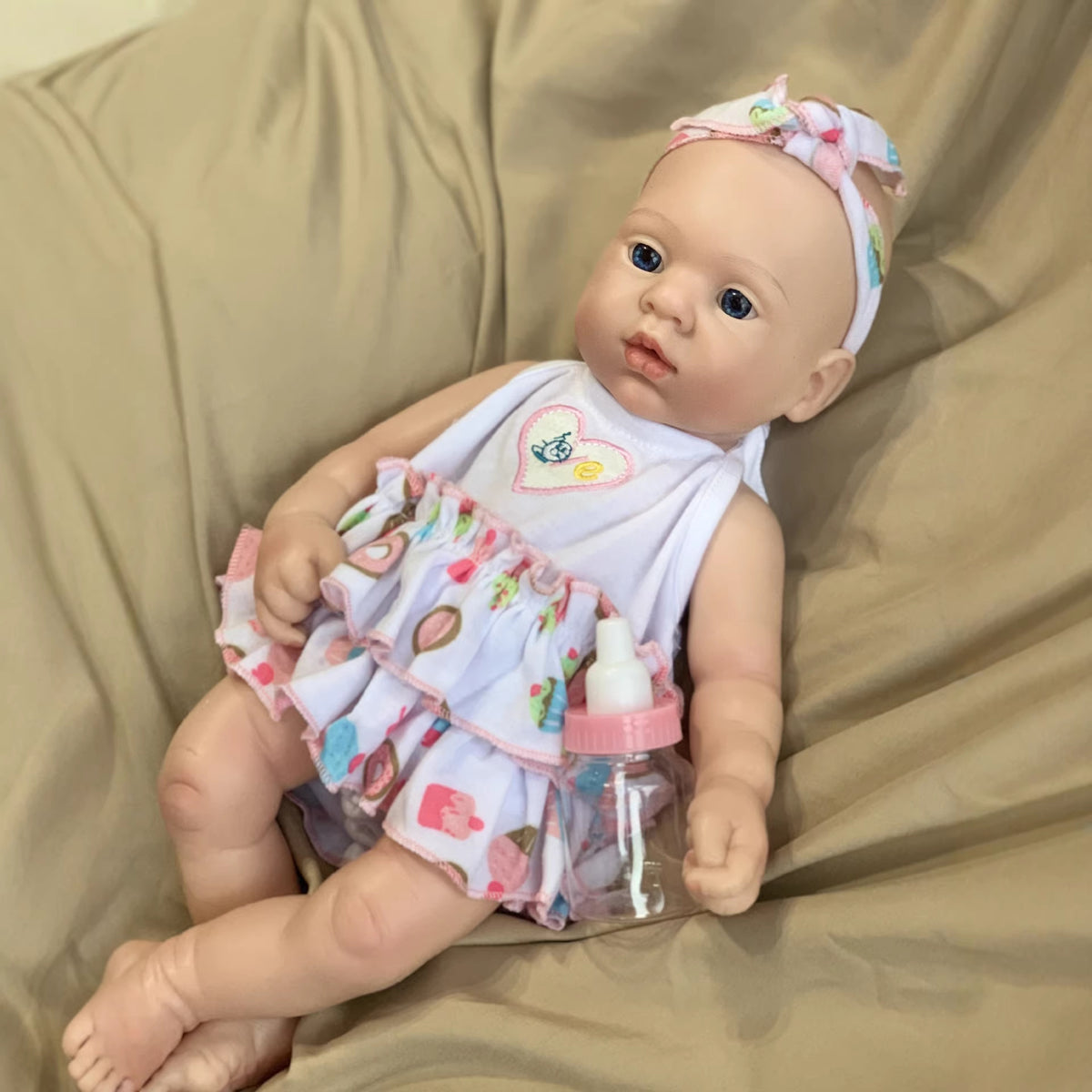 16-Zoll lebensechte, handgefertigte Reborn-Puppe mit Vollsilikonkörper, 3D-echter Haut, Kinderspielzeug, Geschenk für Mädchen