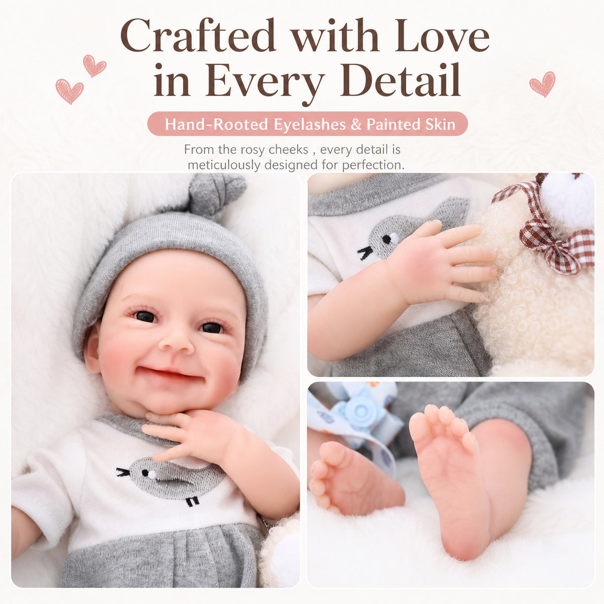 12 Zoll handgefertigte Reborn-Babypuppe mit Körper aus massivem Silikon, Geschenkspielzeug für kleine Mädchen und Sammler