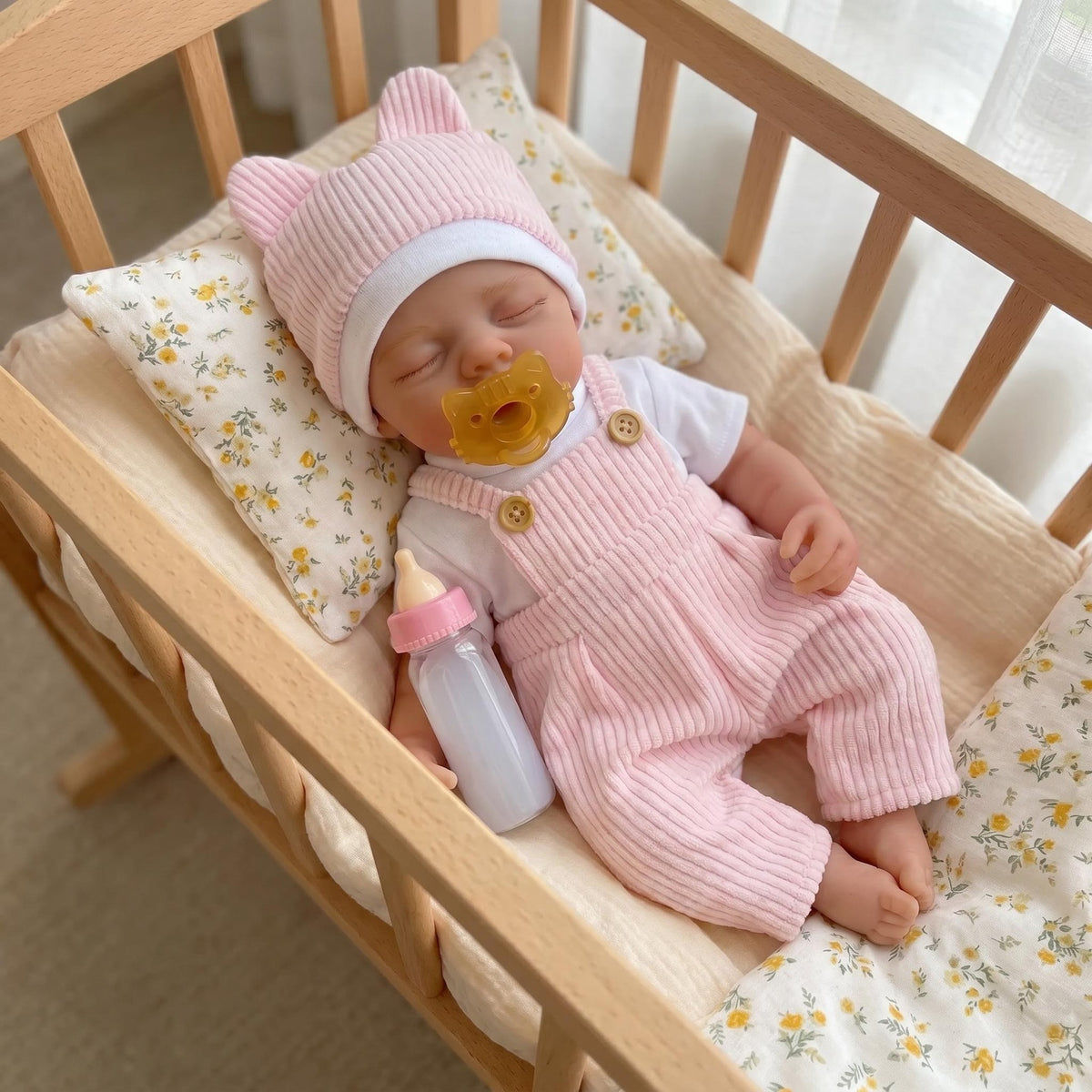 Tragbare 12 Zoll Reborn-Babypuppe aus massivem Silikon, waschbare Puppe für Rollenspiele und Dekoration