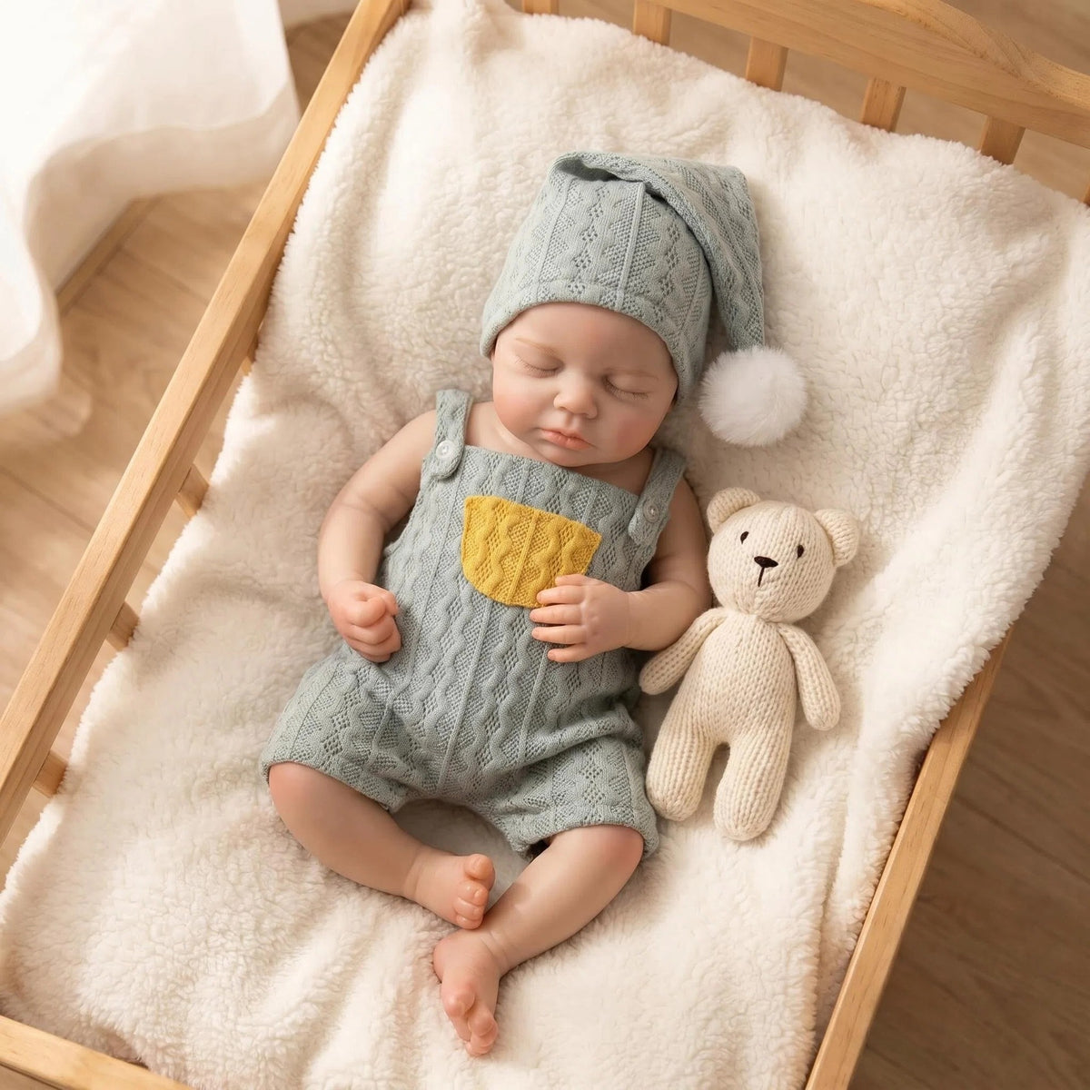 16 Zoll (ca. 40 cm) Full-Silikon Reborn-Puppe zum Schlafen | Geschenk für Feiertage & Geburtstage