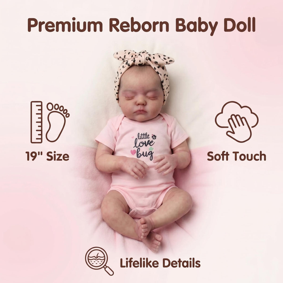 Realistische, 48 cm große, wiedergeborene Babypuppe mit weichem Stoffkörper und Vinyl-Gliedmaßen, perfektes Geschenk für Babypartys, Thanksgiving und alle saisonalen Feierlichkeiten