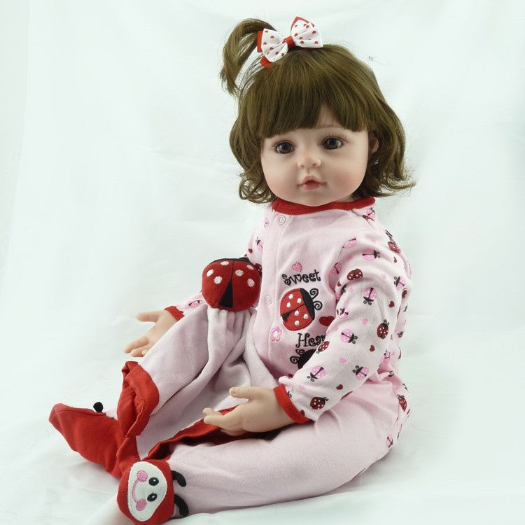 18-Zoll-Reborn-Puppe mit Stoffkörper, realistischer Hautstruktur, idealer therapeutischer Komfortbegleiter im Geschenkset