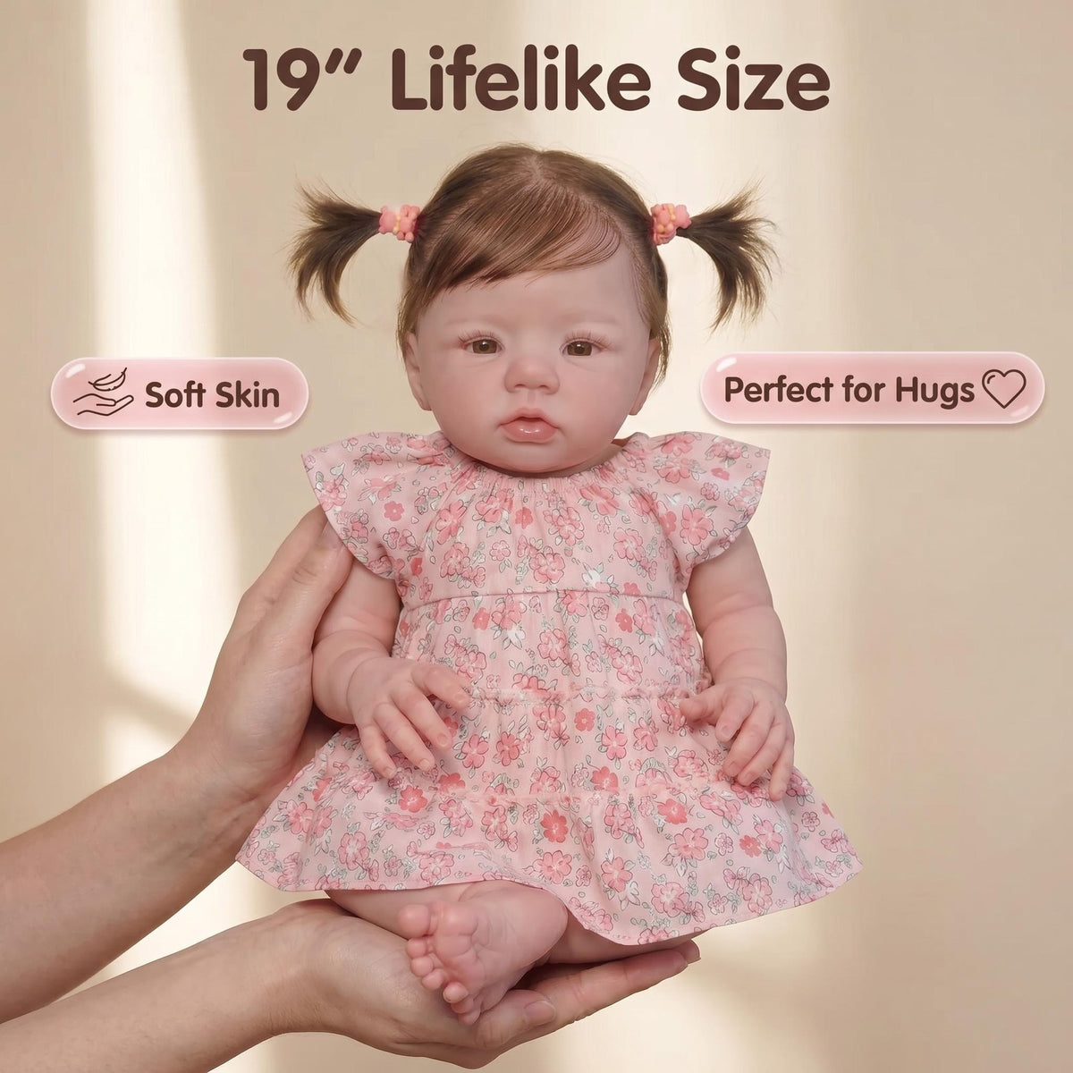 19-Zoll-Reborn-Puppe mit Ganzkörper-Vinyl, dient als immersives Spielzeug für kleine Mädchen und als emotionaler Begleiter für erwachsene Sammler, eine tolle Geschenkidee für Geburtstage und Feiertage.