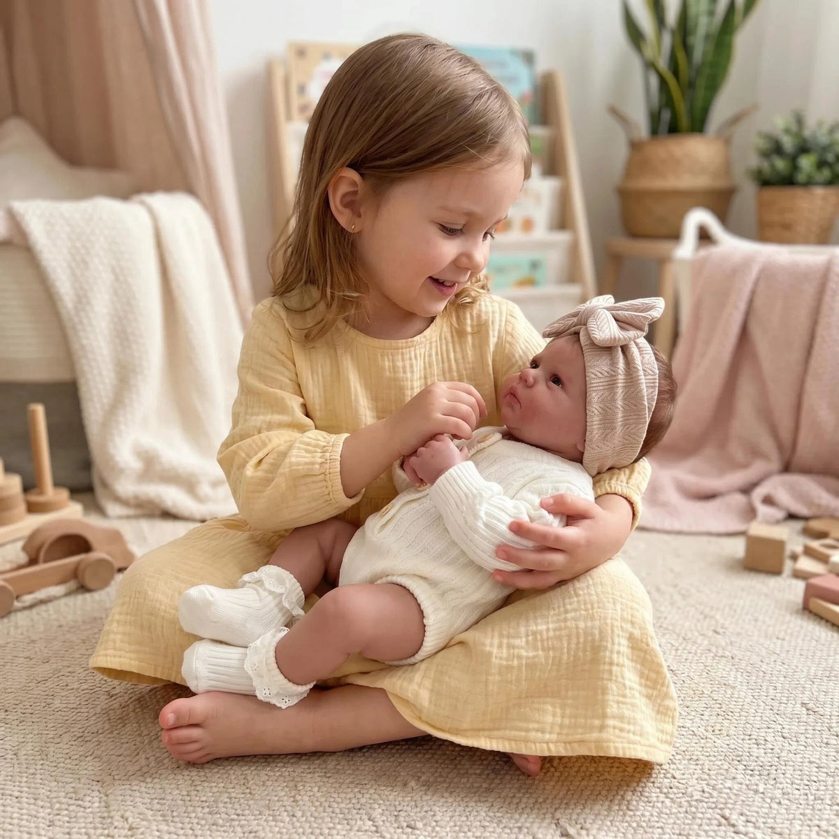 19-Zoll lebensechte Reborn-Puppe mit Stoffkörper, ideal als Weihnachtsgeschenk und Begleiter für Mädchen beim Aufwachsen