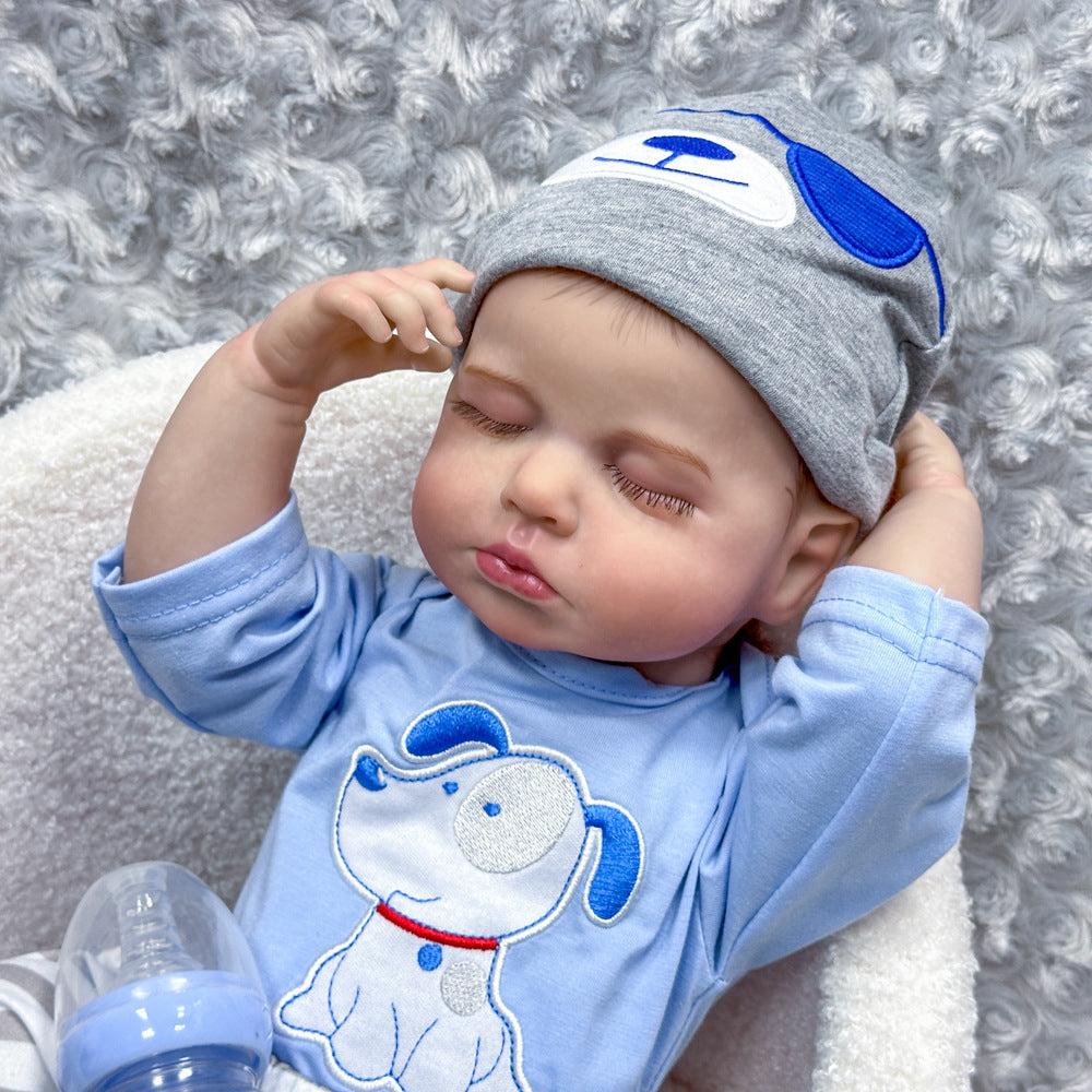 20 Zoll lebensgroße Vollvinyl-Schlafbaby-Puppe, inklusive Babyflasche, zeitloses Andenken für Geburtstage und die Feiertagssaison