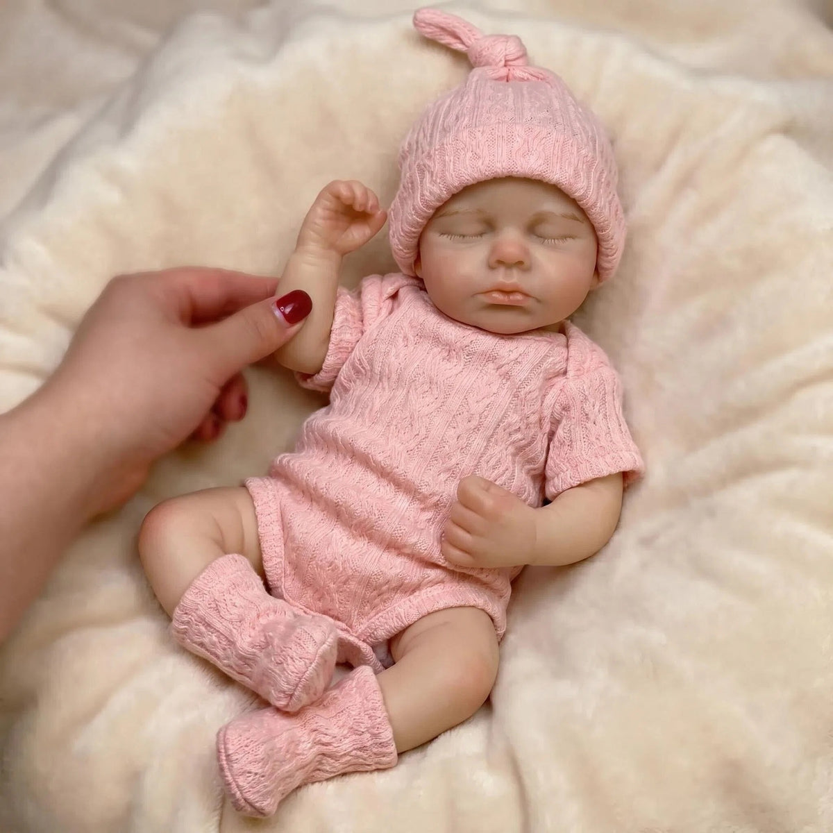 6-Zoll-Reborn-Puppe mit kurzem rosa Anzug, Körper aus vollmassivem Silikon, Weihnachtsgeschenk für Kinder