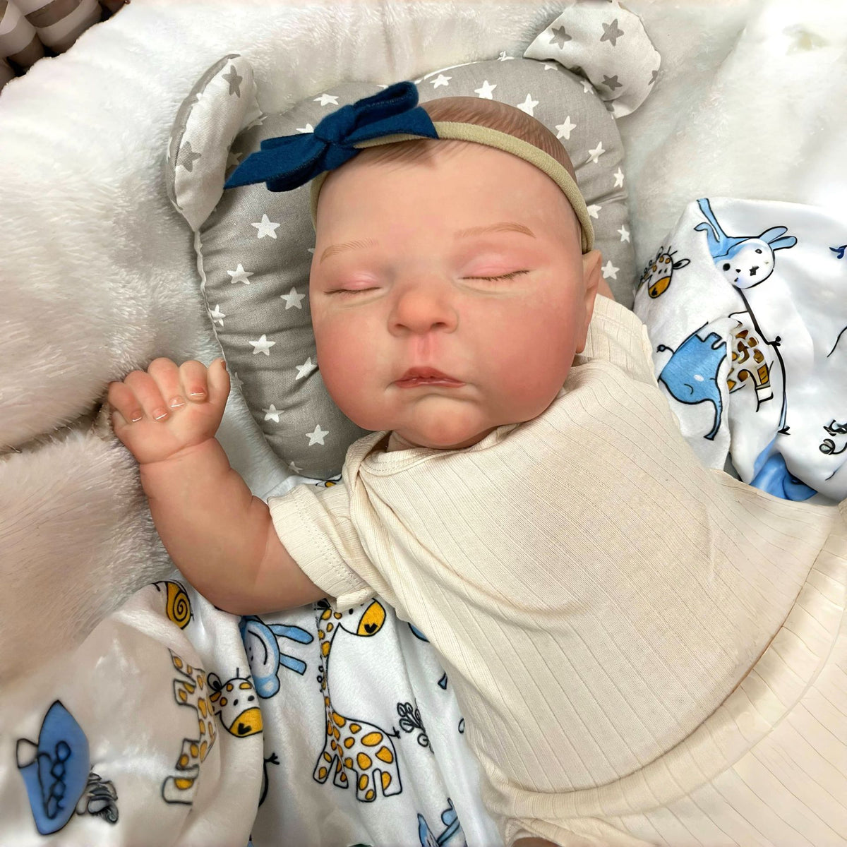 50 cm Reborn-Babypuppe mit Stoffkörper, handgefertigte Neugeborenen-Spielpuppe für Mädchen