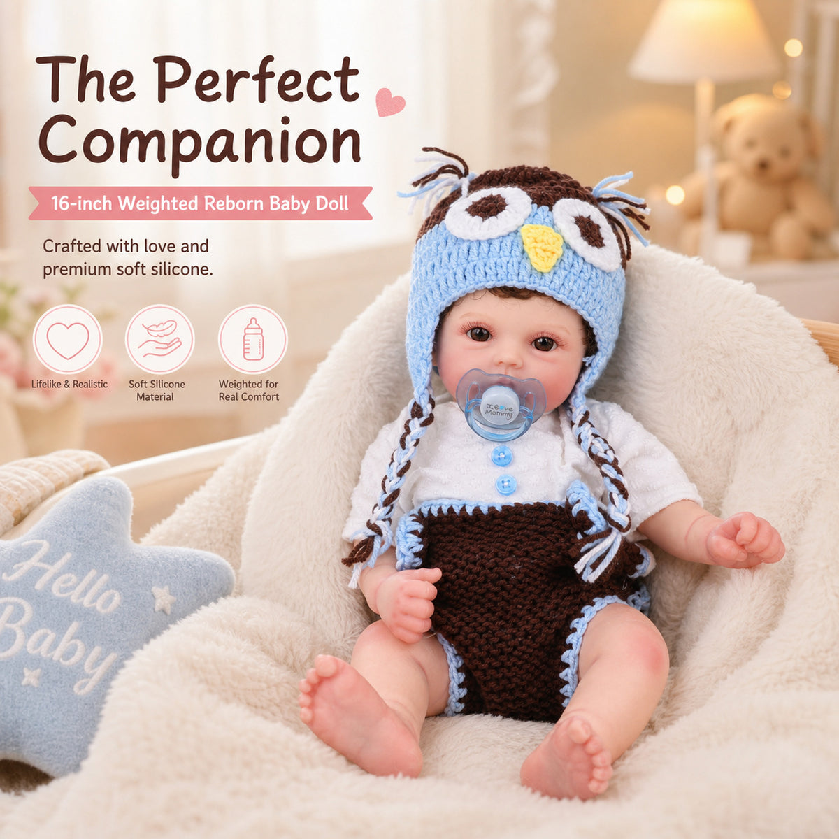 16 Zoll lebensechte, handgefertigte Reborn-Babypuppe, Vollsilikon-Baby, 3D-echte Haut, Kinderspielzeug, Geschenk für Mädchen