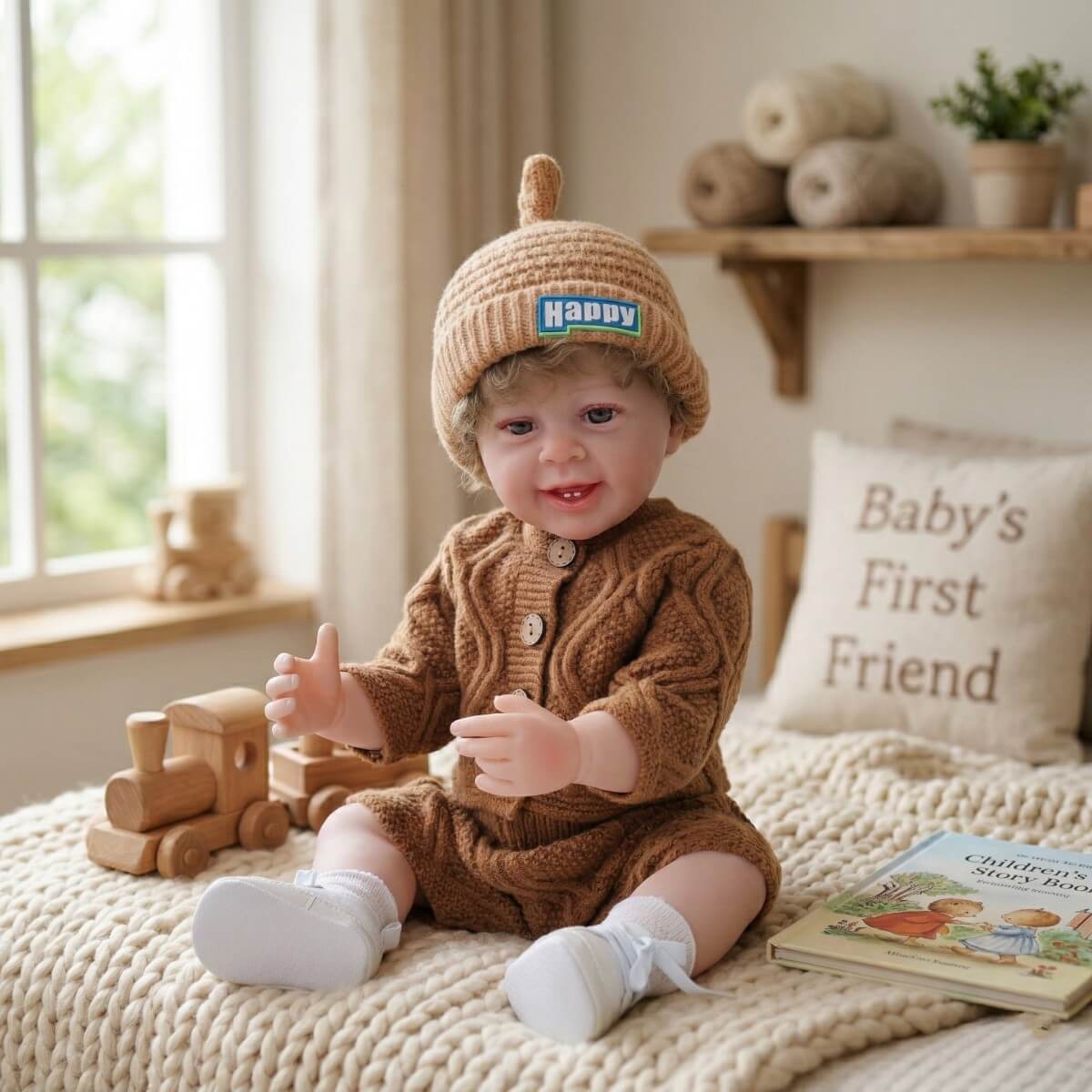 22 Zoll 55 cm Reborn Puppe Simulations-Babypuppe aus weichem Gummi