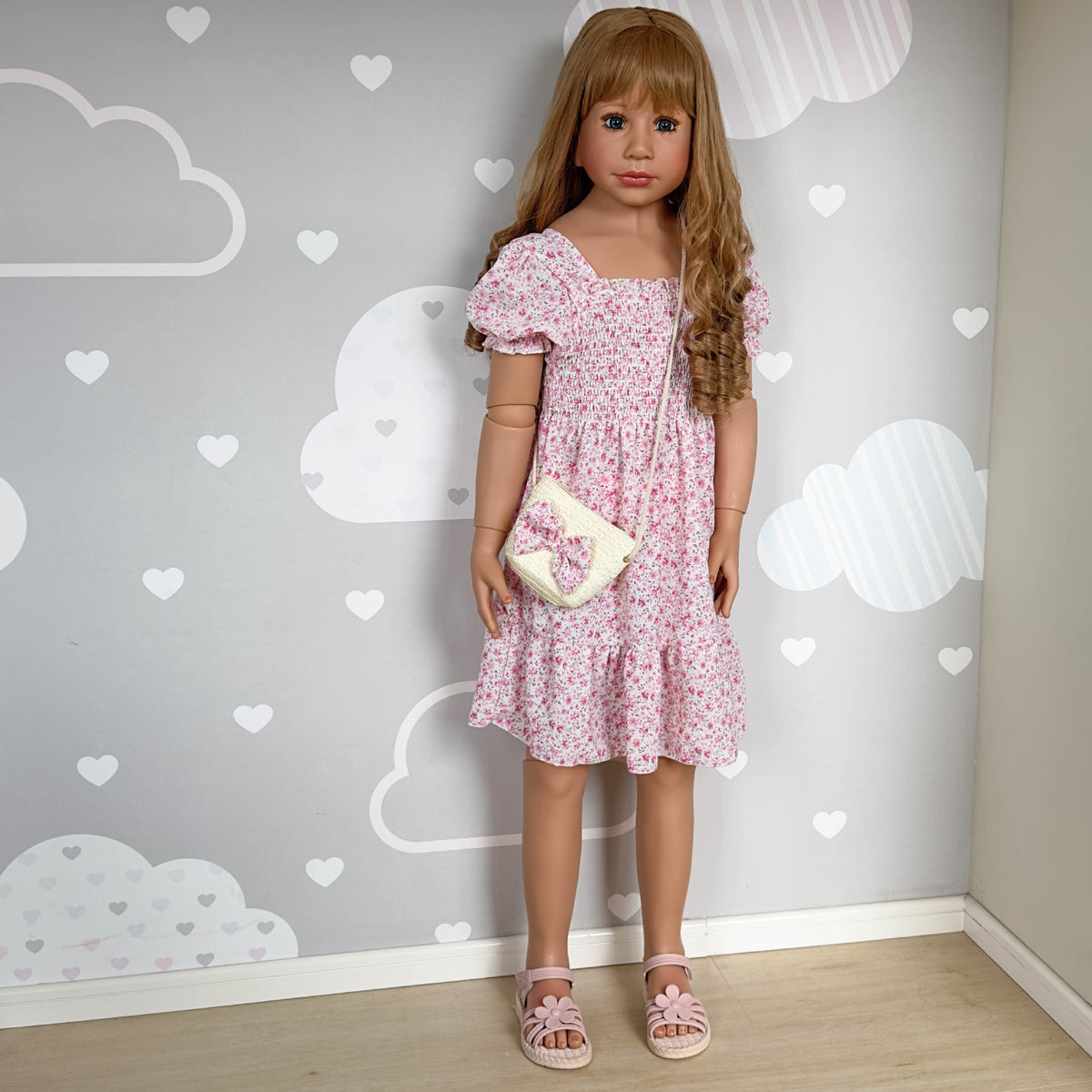 120 cm große, stehende Reborn-Kleinkindpuppen mit Vollvinylkörper, Begleitspielzeug für jeden Anlass, geeignet als Geschenk für Feiertage und zur Dekoration zu Hause