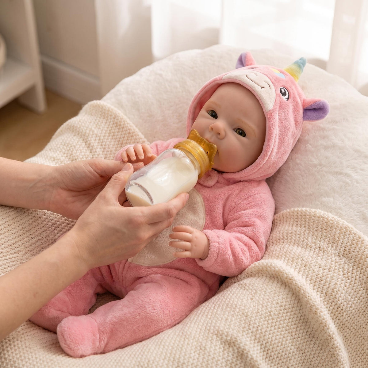 16-Zoll Puppe aus Vollsilikon, realistisch, weiches Einhornkostüm, wertvolles Erinnerungsstück für Kinder und Puppensammler