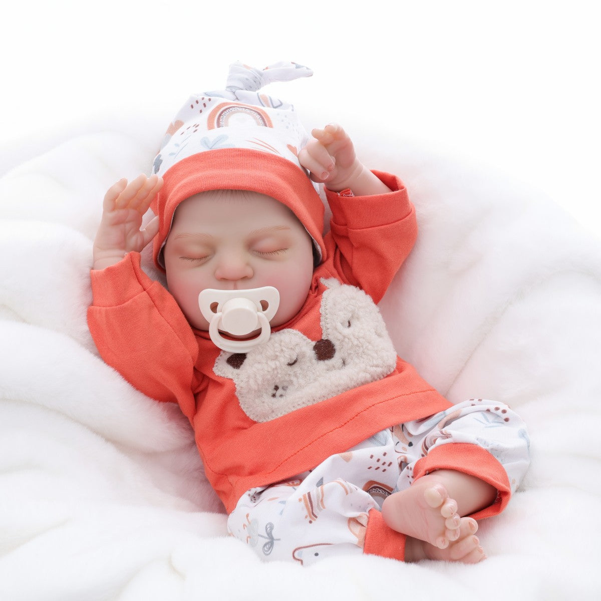 18 Zoll Reborn-Babypuppe im roten Outfit