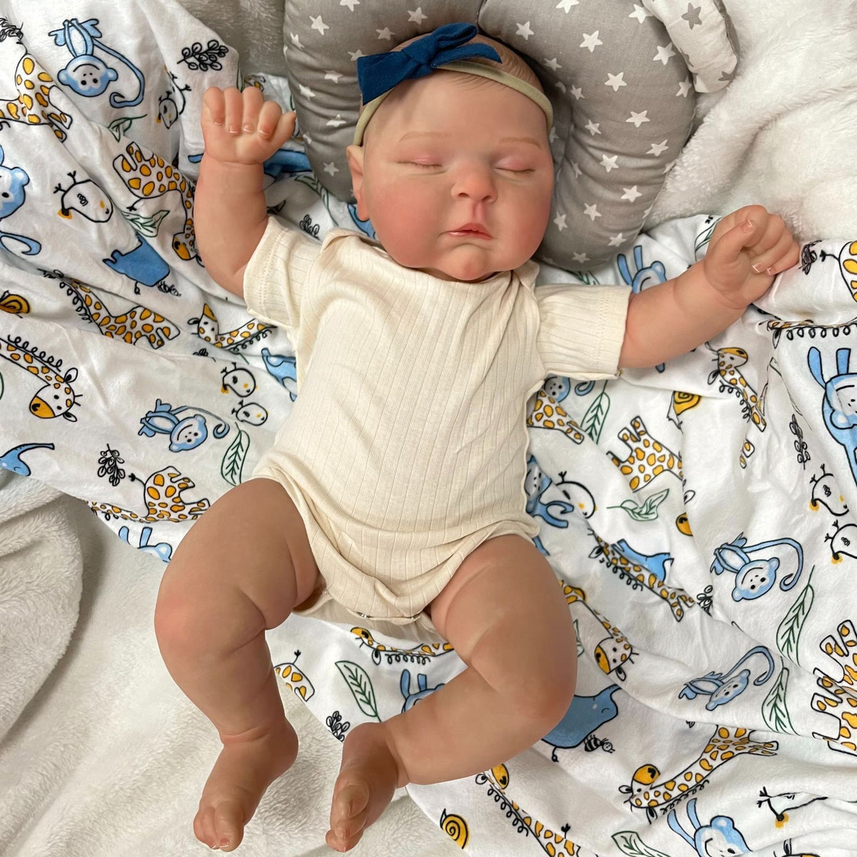 50 cm Reborn-Babypuppe mit Stoffkörper, handgefertigte Neugeborenen-Spielpuppe für Mädchen