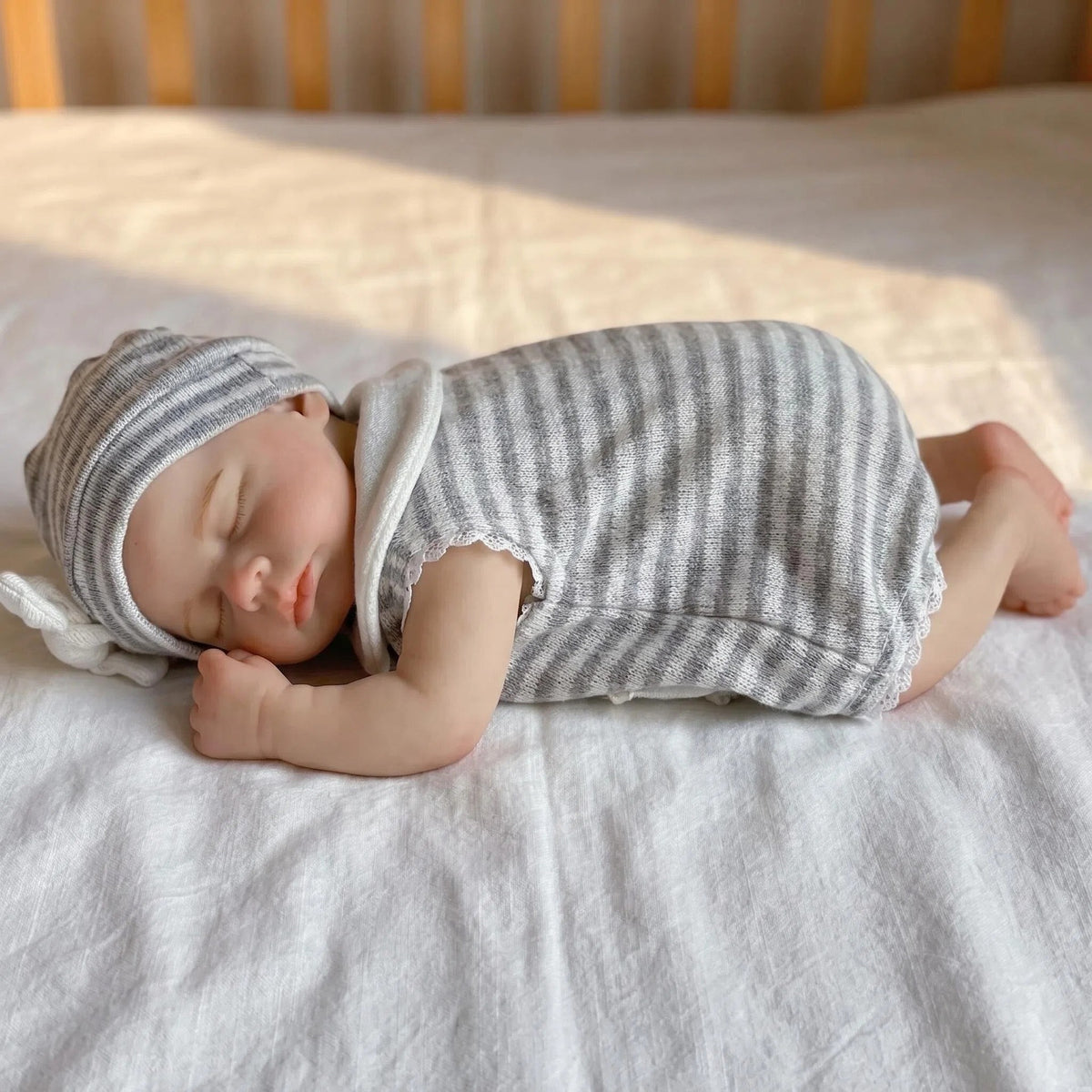 12 Zoll handgefertigtes schlafendes Baby, Vollsilikon-Reborn-Puppe, waschbar, realistisch, Kunstpuppe zum Sammeln
