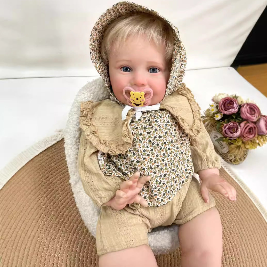 26 Zoll handgefertigte lebensechte Reborn-Puppe mit Stoffkörper, 3D-Haut, realistisches Neugeborenes, Spielzeug-Geschenk für Mädchen und Puppensammler