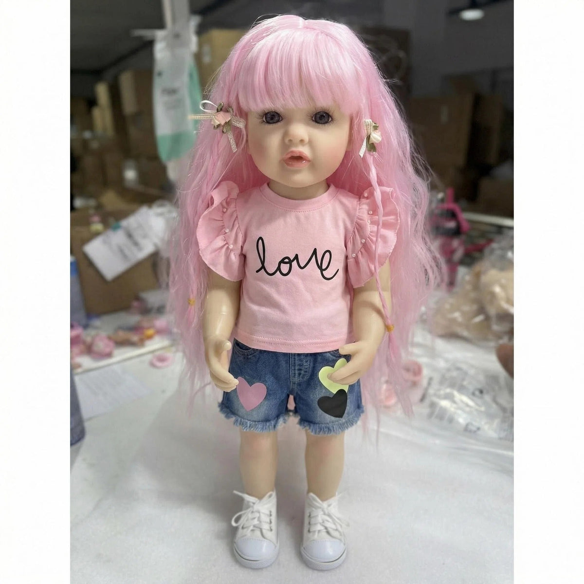 22 Zoll herzförmige Jeansshorts Betty Simulations-Wiedergeburts-Puppe Reborn-Puppe