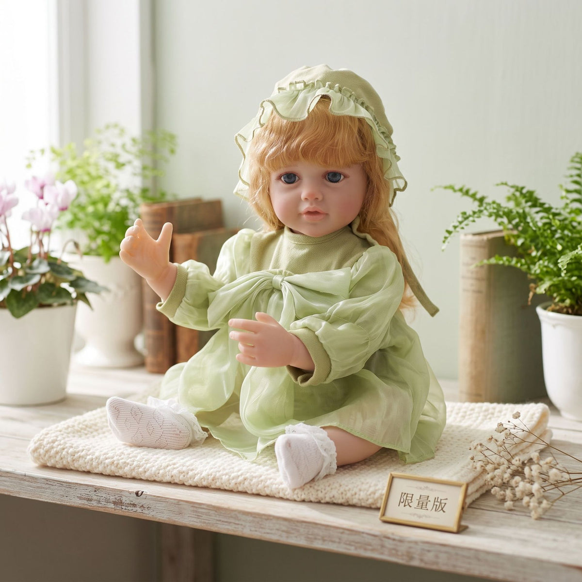 Ultrarealistische 22-Zoll Reborn-Neugeborenenpuppe mit Ganzkörper-Vinyl, weiche bewegliche Gliedmaßen, sichere Begleiterpuppe für Kinder