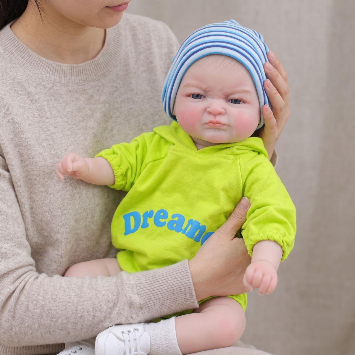 24 Zoll handbemalte Reborn-Babypuppe mit Vollvinylkörper, Spielhaus-Geschenk für Kinder, Sammlerstück