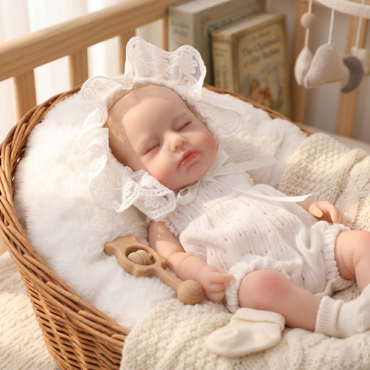 12-Zoll-Reborn-Puppe aus Vollsilikon mit echtem Tastgefühl, 30 cm groß, dehnbar, mit geschlossenen Augen, glatzköpfige Simulations-Babypuppe