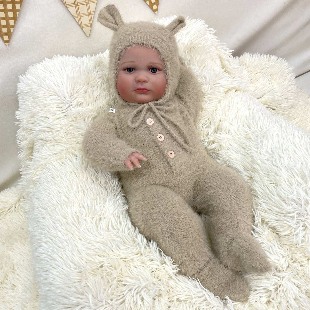 61 cm lebensechte, handgefertigte Reborn-Babypuppe mit Stoffkörper, 3D-Haut, Spielzeug für Kinder, Geschenk für Mädchen