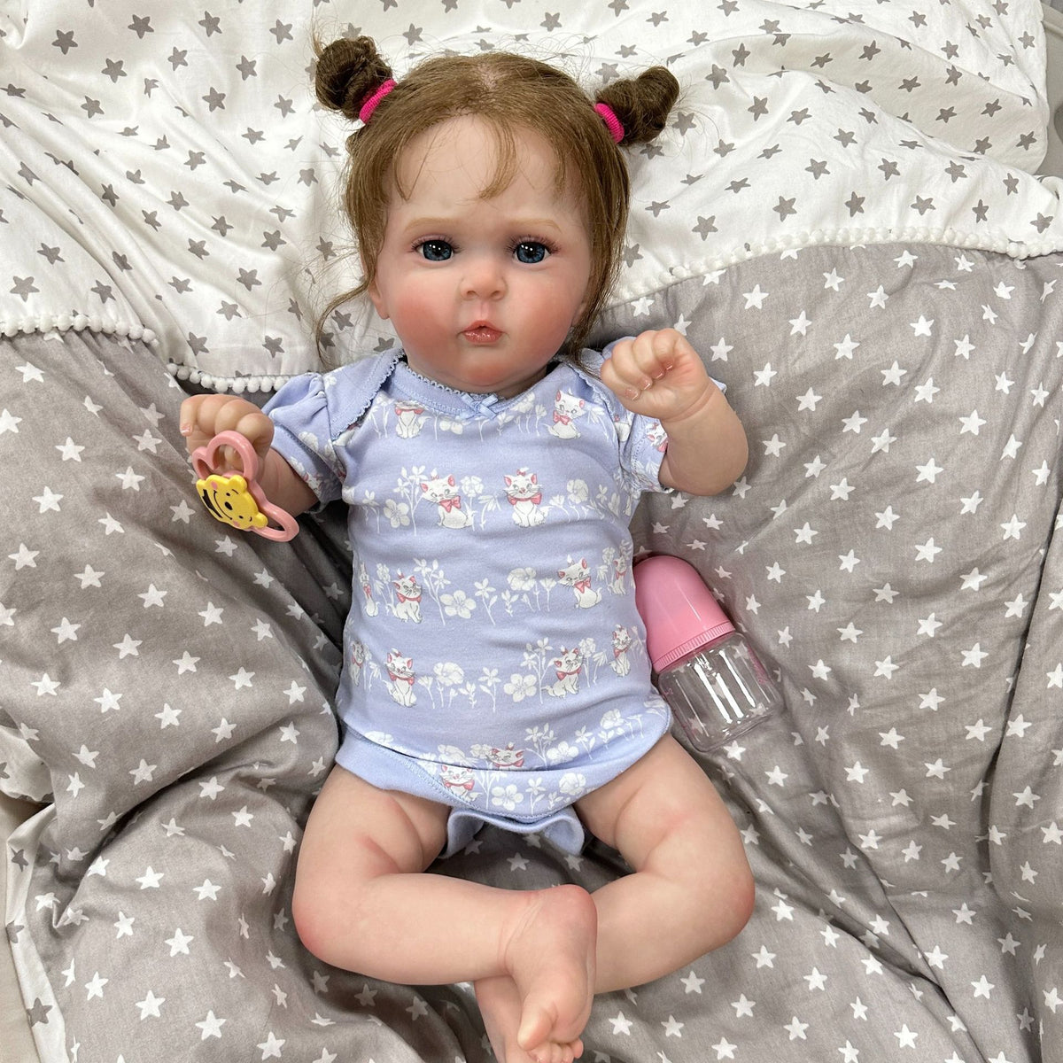 20 Zoll Reborn Puppen mit Stoffkörper, weiche neugeborene Babypuppen Spielzeug für Mädchen Reborn Puppen