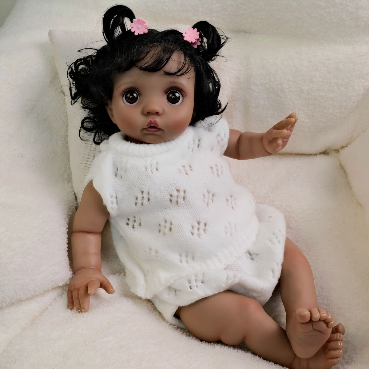 16 Zoll Reborn-Puppe mit Stoffkörper, atmungsaktiver Strickanzug, erstklassiges Überraschungsgeschenk für Geburtstagsfeiern und saisonale Festtage