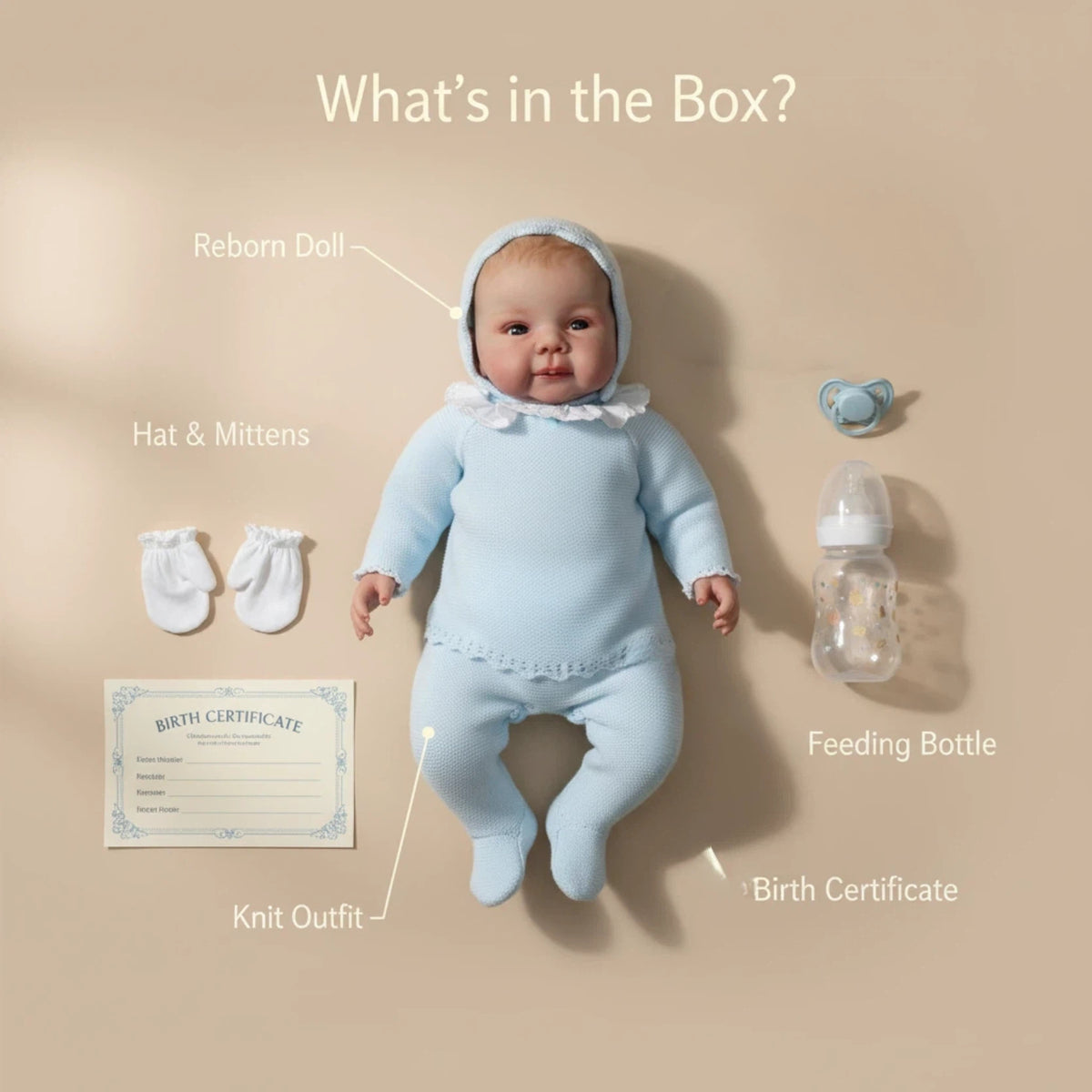 19-Zoll-Puppen-Overall in Blau für Reborn-Puppe Julietta Simulationspuppe