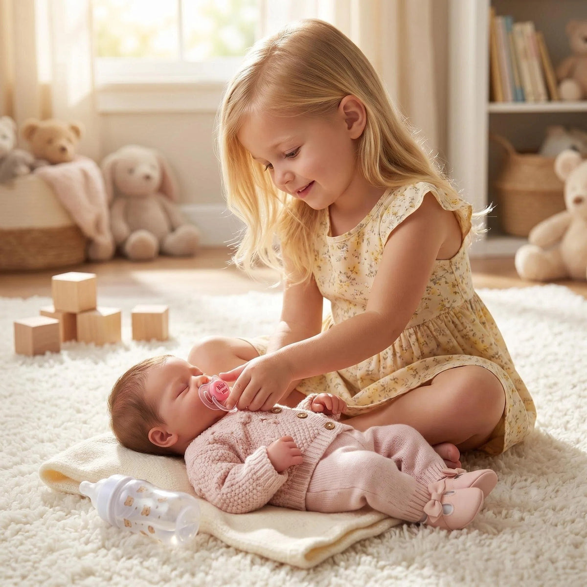 19 Zoll Reborn-Puppe, handgefertigtes Spielzeuggeschenk für Kinder mit Ganzkörper-Vinyl