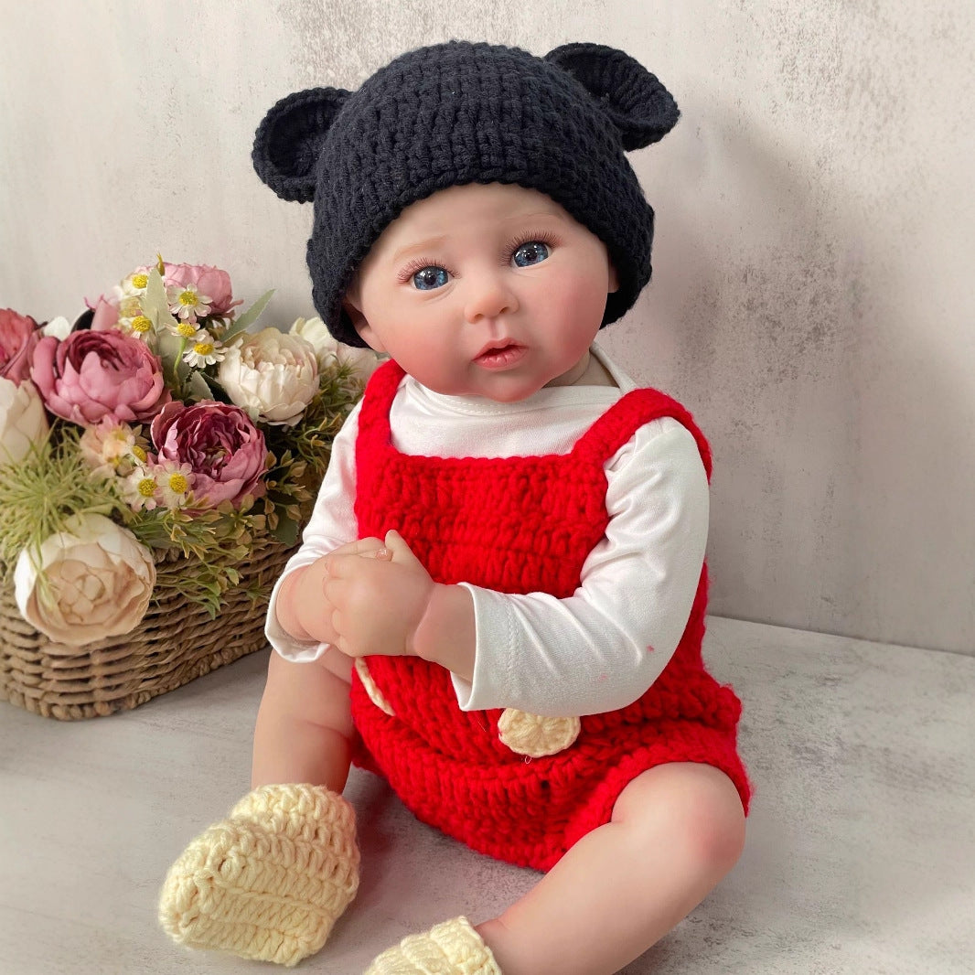 50 cm 3D-Reborn-Puppe aus Vollvinyl mit realistischer Hautfarbe, Geschenk für Kinder