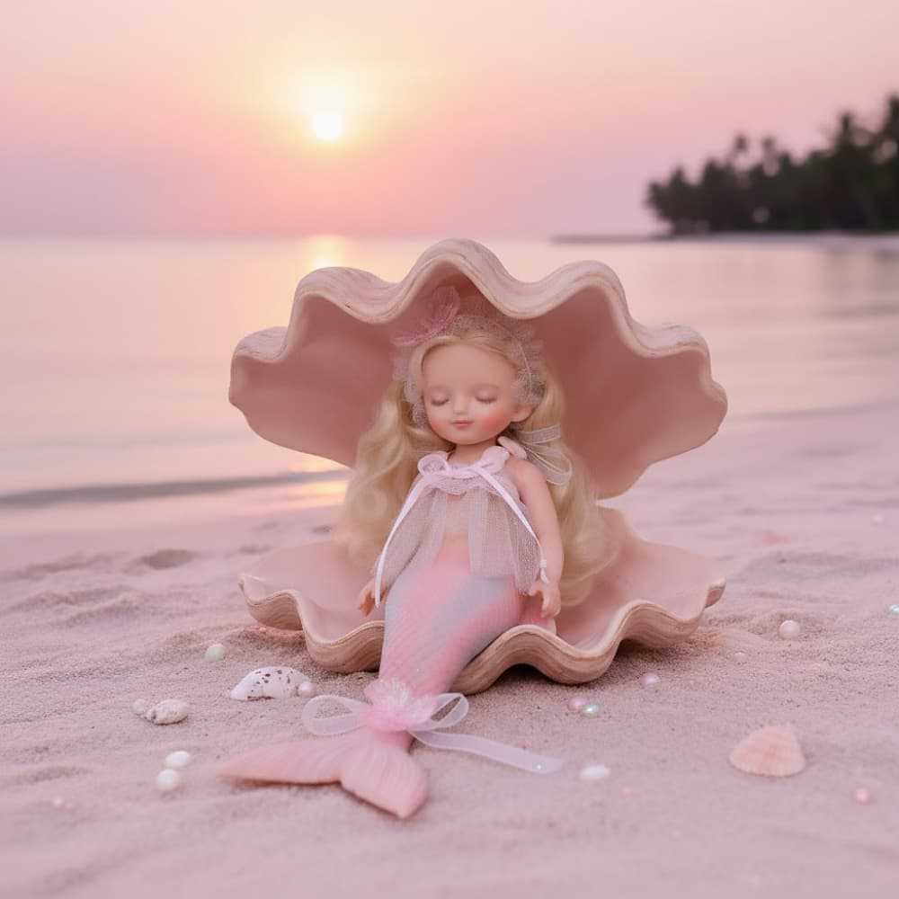 10-Zoll-Meerjungfrauen-Babypuppe aus Vollsilikon, schlafende Fantasy-Figur, Geschenk für Geburtstage und Feiertage