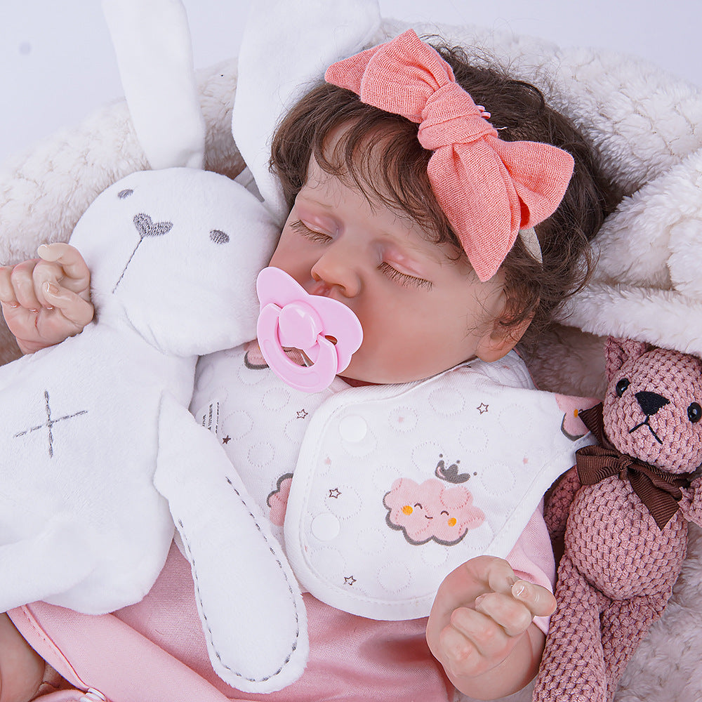 18-Zoll-Reborn-Puppe mit Stoffkörper und kompletter Kleidung, erstklassiges Weihnachtsgeschenk für Puppenliebhaber